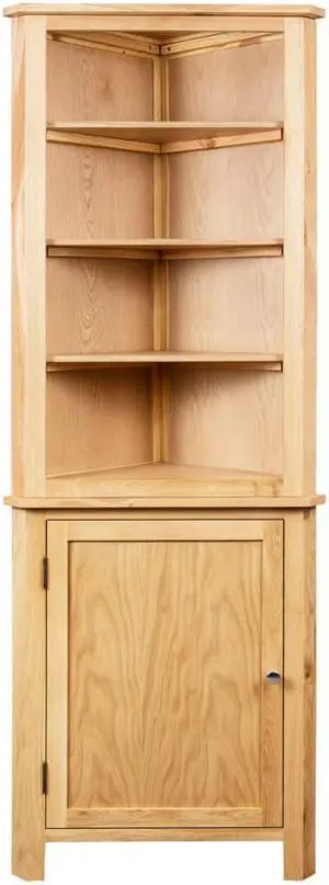 vidaXL Corner Cabinet 23.2"x14.1"x70.8" Solid Oak Wood vidaXL Corner Cabinet 23.2"x14.1"x70.8" Solid Oak Wood
