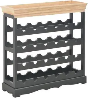 vidaXL Wine Cabinet Black 27.6"x8.9"x27.8" MDF