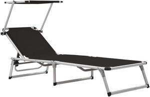 vidaXL Patio Lounge Chair with Adjustable Backrest Folding Sunlounger Textilene