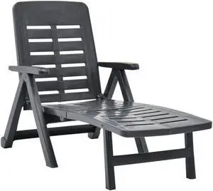 vidaXL Deckchair Patio Lounge Chair Folding Sunlounger Plastic Anthracite