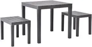 vidaXL Patio Furniture Set 2 Piece Bench Seat with Table Solid Acacia Wood