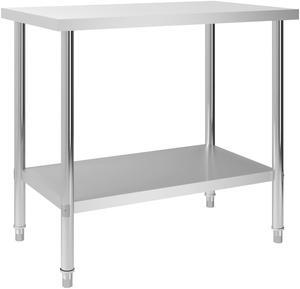 vidaXL Work Table Stainless Steel Table for Restaurant Home and Hotel Commercia