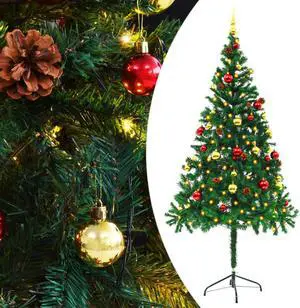 vidaXL Artificial Pre-lit Christmas Tree with Baubles Xmas Tree Decoration Green