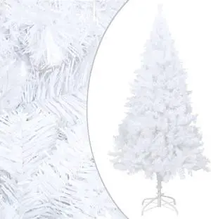 vidaXL Christmas Tree Artificial Tree with Stand and Thick Branches White PVC