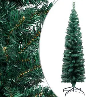 vidaXL Christmas Tree Decoration Artificial Tree with Flocked Snow Green PVC