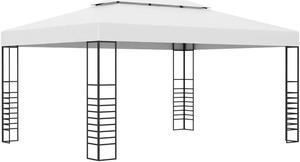 vidaXL Gazebo Pavilion Canopy Tent with Double Roof Powder-Coated Steel White
