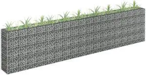 vidaXL Gabion Raised Bed Galvanized Steel 141.7"x35.4" Planter Basket Pot Wall