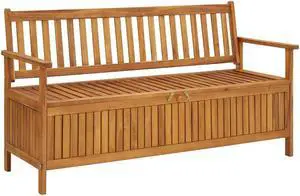 vidaXL Outdoor Storage Bench Deck Box for Patio Furniture Solid Wood Acacia