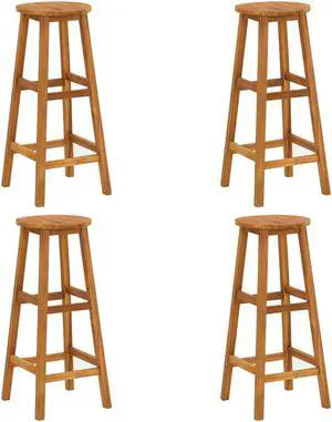 vidaXL Bar Stools Counter Height Stool Island Stool 4 Pcs Solid Acacia Wood