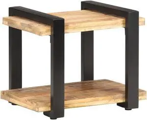 vidaXL Bedside Cabinet 19.7"x15.7"x15.7" Rough Mango Wood
