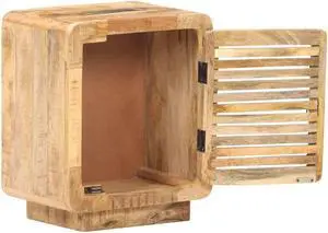 vidaXL Bedside Cabinet 15.7"x11.8"x19.7" Rough Mango Wood
