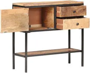 vidaXL Sideboard 33.5"x11.8"x31.5" Rough Mango Wood