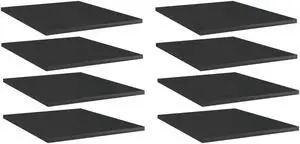 vidaXL Bookshelf Boards Floating Shelf 8 Pcs High Gloss Black Engineered Wood