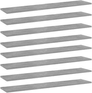 vidaXL Bookshelf Boards Wall Shelving Unit 8 Pcs Concrete Gray Engineered Wood