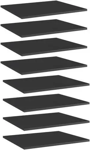 vidaXL Bookshelf Boards Floating Shelf 8 Pcs High Gloss Black Engineered Wood