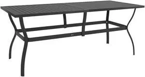vidaXL Patio Table Anthracite 74.8" Steel Outdoor Garden Lounge Dining Table