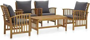 vidaXL Patio Furniture Set 3 Piece Outdoor Patio Bench and Table Plastic Brown