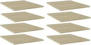 vidaXL Floating Shelf Bookshelf Board Rack 8 Pcs Sonoma Oak Engineered Wood