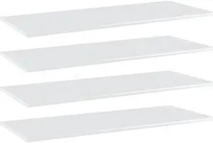 vidaXL Bookshelf Boards Floating Shelf 8 Pcs High Gloss White Engineered Wood