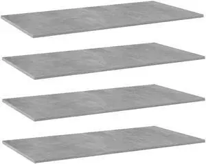 vidaXL Bookshelf Boards Wall Shelving Unit 4 Pcs Concrete Gray Engineered Wood