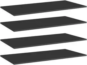 vidaXL Bookshelf Boards Wall Shelving 4 Pcs High Gloss Black Engineered Wood