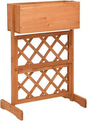 vidaXL Planter Flower Box Trellis Raised Bed Outdoor Planter Solid Firwood