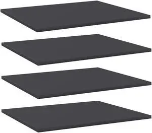 vidaXL Floating Shelf Wall Mounted Bookshelf Board 4 Pcs Gray Engineered Wood