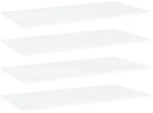 vidaXL Floating Shelves Wall Mounted Shelving Unit 4 Pcs White Engineered Wood