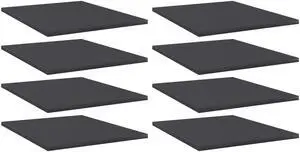 vidaXL Floating Shelf Wall Mounted Bookshelf Board 8 Pcs Gray Engineered Wood