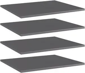 vidaXL Bookshelf Boards Floating Shelf 8 Pcs High Gloss Gray Engineered Wood