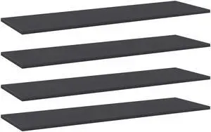 vidaXL Floating Shelves Wall Mounted Shelving Unit 4 Pcs Gray Engineered Wood