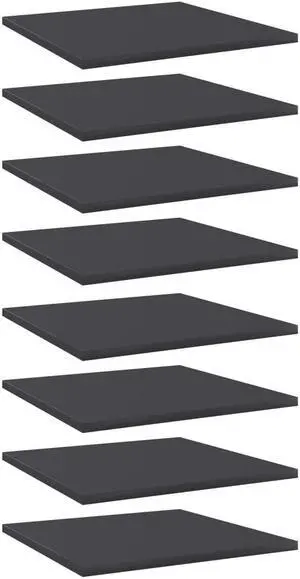 vidaXL Floating Shelf Wall Mounted Bookshelf Board 8 Pcs Gray Engineered Wood