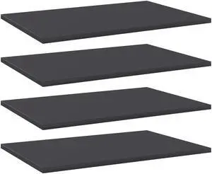 vidaXL Floating Shelf Wall Mounted Bookshelf Board 4 Pcs Gray Engineered Wood