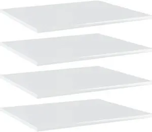 vidaXL Bookshelf Boards Floating Shelf 4 Pcs High Gloss White Engineered Wood
