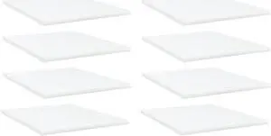 vidaXL Floating Shelf Wall Mounted Bookshelf Board 8 Pcs White Engineered Wood