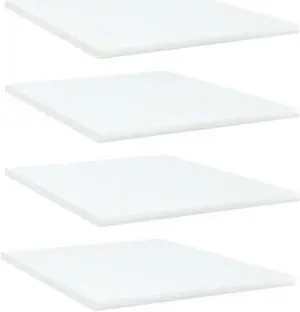 vidaXL Floating Shelf Wall Mounted Bookshelf Board 4 Pcs White Engineered Wood