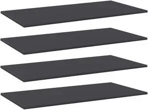 vidaXL Floating Shelves Wall Mounted Shelving Unit 4 Pcs Gray Engineered Wood