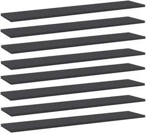 vidaXL Floating Shelves Wall Mounted Shelving Unit 8 Pcs Gray Engineered Wood