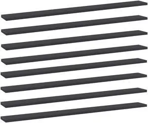 vidaXL Floating Shelf Wall Mounted Bookshelf Board 8 Pcs Gray Engineered Wood
