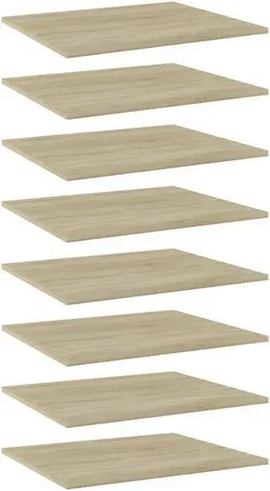 vidaXL Floating Shelf Bookshelf Board Rack 8 Pcs Sonoma Oak Engineered Wood