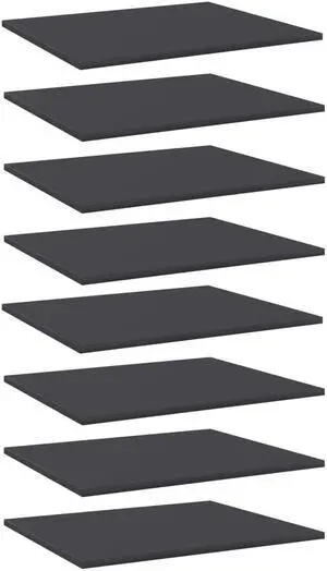 vidaXL Floating Shelf Wall Mounted Bookshelf Board 8 Pcs Gray Engineered Wood