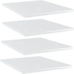 vidaXL Bookshelf Boards Floating Shelf 4 Pcs High Gloss White Engineered Wood