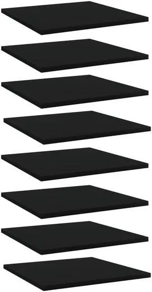 vidaXL Floating Shelf Wall Mounted Bookshelf Board 8 Pcs Black Engineered Wood