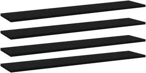 vidaXL Floating Shelves Wall Mounted Shelving Unit 8 Pcs Black Engineered Wood