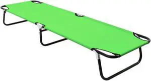 vidaXL Folding Sun Lounger Steel Green Garden Outdoor Lounge Seating Sunbed vidaXL Folding Sun Lounger Steel Green Garden Outdoor Lounge Seating Sunbed