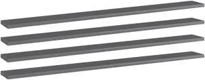 vidaXL Bookshelf Boards Wall Shelving Unit 4 Pcs High Gloss Gray Engineered Wood