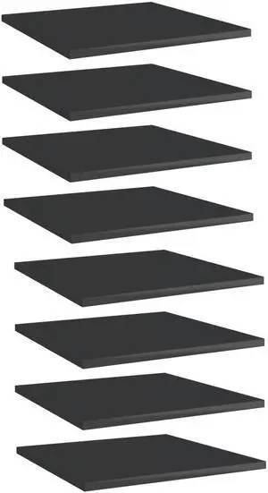 vidaXL Bookshelf Boards Floating Shelf 8 Pcs High Gloss Black Engineered Wood