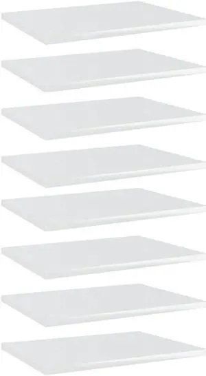 vidaXL Bookshelf Boards Floating Shelf 8 Pcs High Gloss White Engineered Wood
