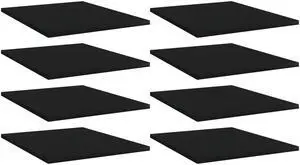 vidaXL Floating Shelf Wall Mounted Bookshelf Board 8 Pcs Black Engineered Wood