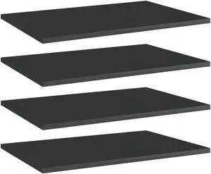 vidaXL Bookshelf Boards Floating Shelf 4 Pcs High Gloss Black Engineered Wood
